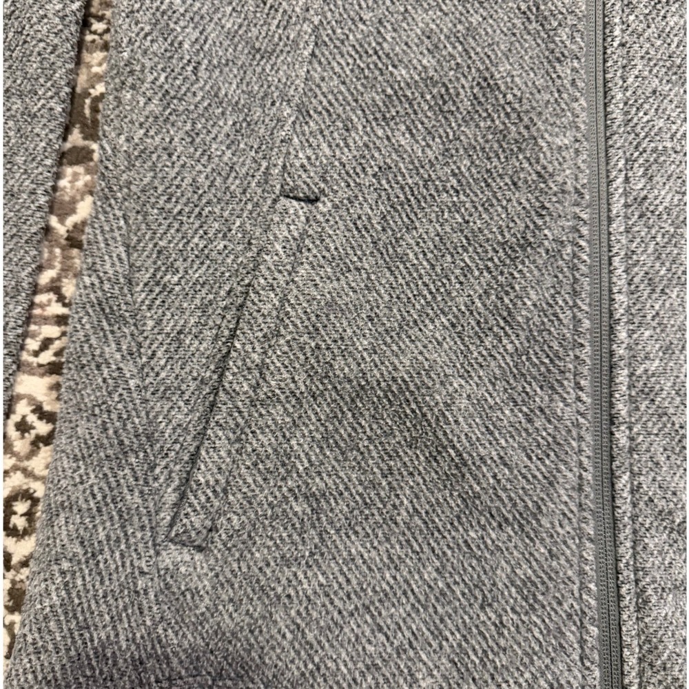 Athleta Stroll Fleece Full Zip Jacket Gray Herringbone Textured Women's XS - Picture 10 of 13